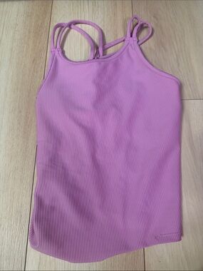 tek gear Pink Ribbed Double-Strap Tank Camisole